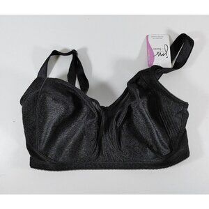 Just My Size HANES Women's Comfort Shaping Patterned Wireless Bra Black 38DD NEW